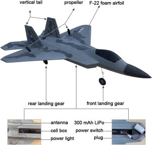 2-Channel RC Airplane with Remote Control